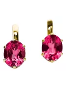 14k geltono aukso Rubinas Auskarai Vintage vec003y